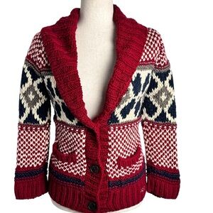 Vintage Y2K 90’s Hollister hand knit cotton wool size M cardigan women’s